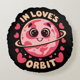 Liebe Orbit Rundes Kissen