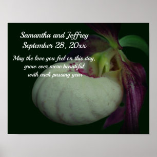 Liebe Orchid Blume Personalisiert Hochzeit Poster