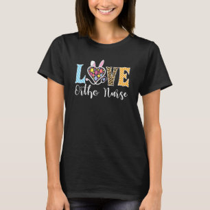 Liebe Ortho Nurse Bunny Oaster Stethoscope Leopard T-Shirt