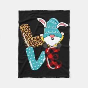 Liebe Oster-Gnom Leopard Plaid Liebe Oster-Gnom  Fleecedecke
