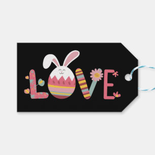 Liebe Ostereier Kaninchen Süßes Kaninchen Geschenkanhänger