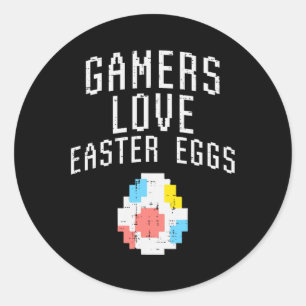 Liebe Ostereier Pixel Ostervideospiel Runder Aufkleber