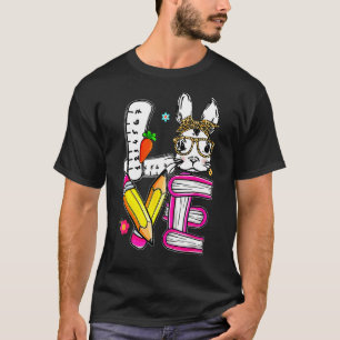 Liebe Osterlehrer Niedlich Bunny Face Happy Oster T-Shirt
