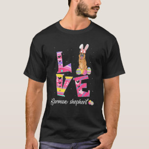 Liebe Ostern Deutscher Hirte Bunny Ears Funny Dog T-Shirt