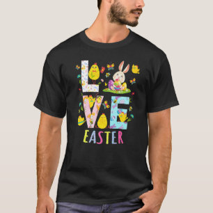 Liebe Ostern Frohe Ostern Ei Hase Huhn Butter T-Shirt