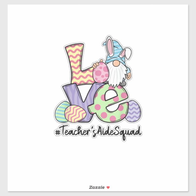Liebe Ostern Lehrerhelfer Gnome Lehrer Ostern 2 Aufkleber (Blatt)