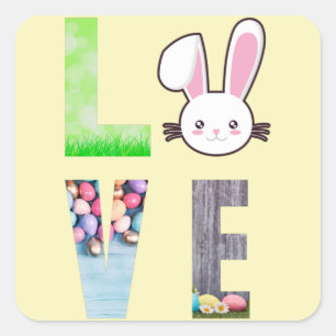 Liebe Ostern - Osterhase - Osterei Quadratischer Aufkleber