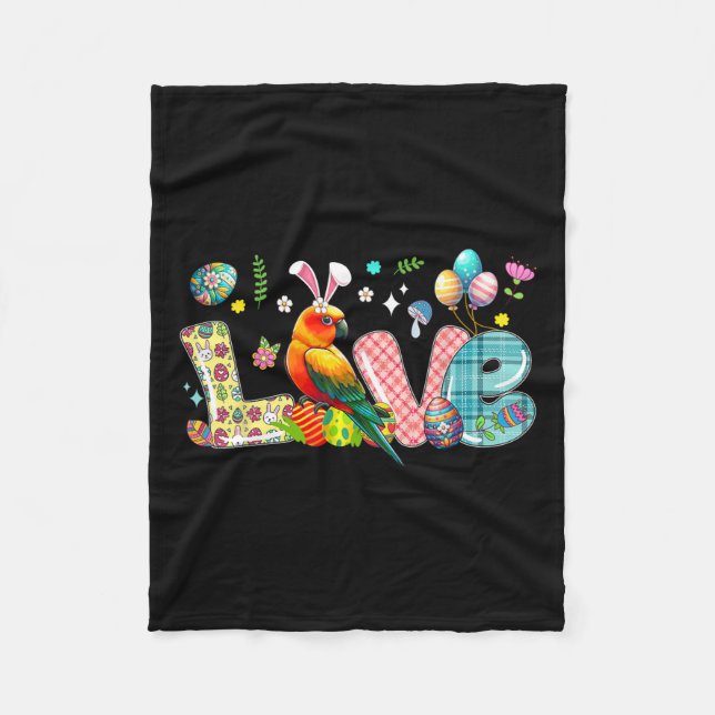 Liebe Ostern Sonnenhase Jagd Eier Blume Fleecedecke (Vorderseite)