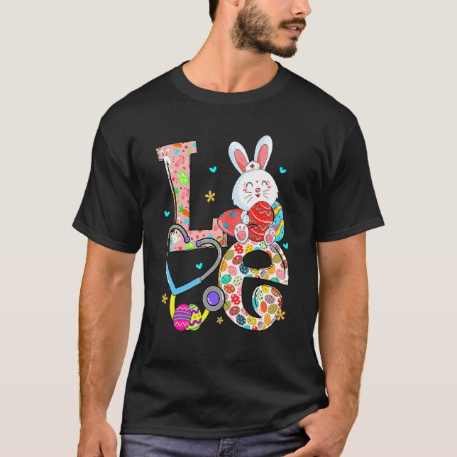 Liebe Ostertag 2022 Eierkörbe Stethoskop T-Shirt (Vorderseite)