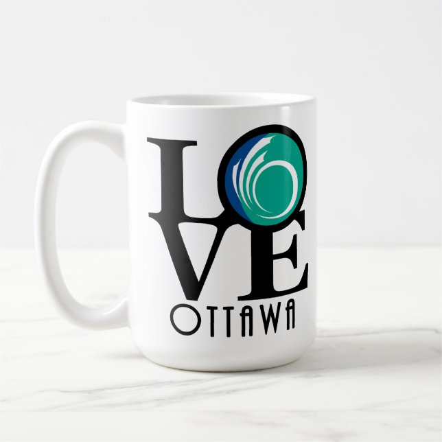 LIEBE Ottawa 15oz (Stadtflagge) Kaffeetasse (Links)
