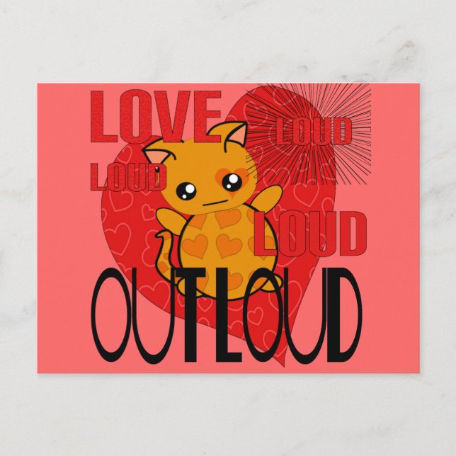 Liebe Out Loud Postkarte (Vorderseite)