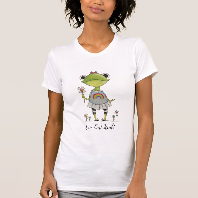 Liebe Out Loud - Rainbow Pride Frog T - Shirt (Vorderseite)