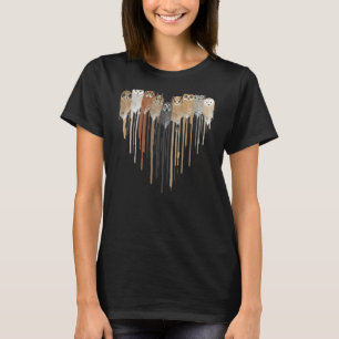 Liebe Owl Feather Heart Indian Native American Chi T-Shirt