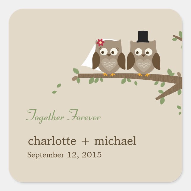 Liebe Owls Gefallen Sticker (Vorderseite)