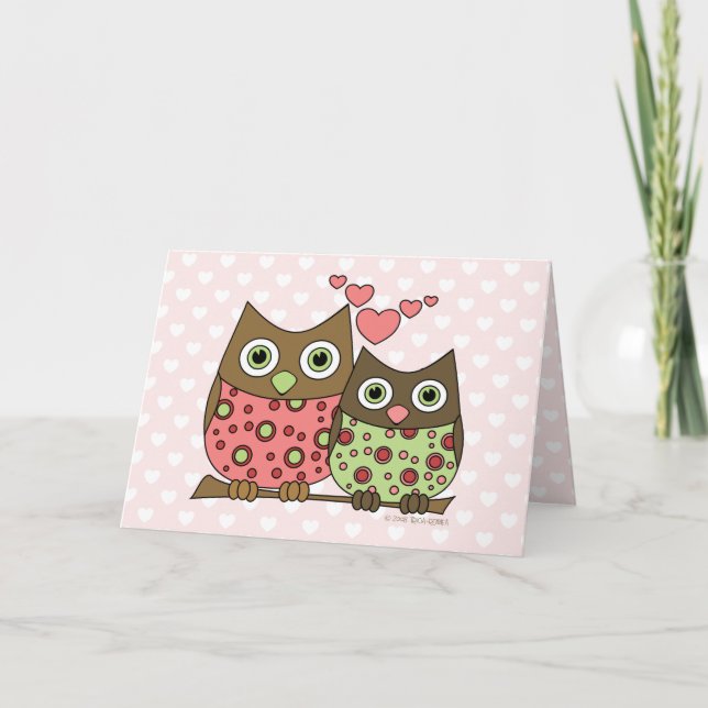 Liebe Owls Karte (Vorderseite)
