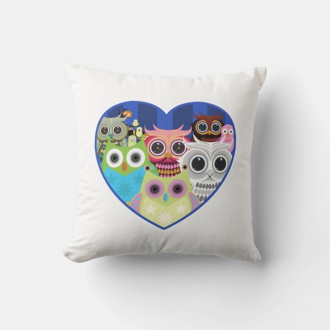 Liebe Owls Kissen (Vorderseite)