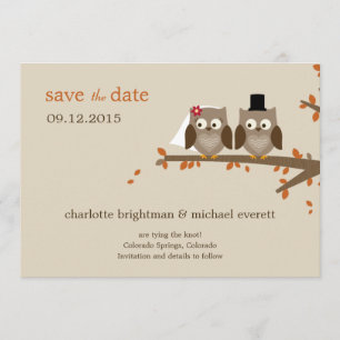 Liebe Owls - Orange Save The Date