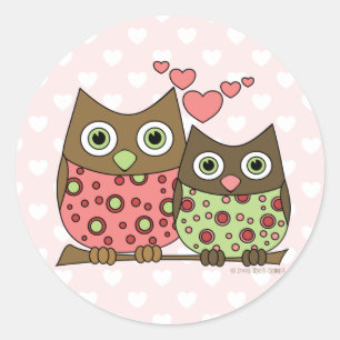 Liebe Owls Runder Aufkleber