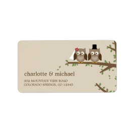 Liebe Owls Wedding Address Labels Adressaufkleber