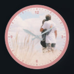 Liebe Paare Foto-Vorlage Rose Rosa Niedlichen Farb Große Wanduhr<br><div class="desc">Zaubershirts Designs - Ein romantisches und einfaches Design mit einem  Rahmen.
Anpassen Sie diese Uhr einfach mit Ihrem Foto oder Bild.
Für zusätzliche Anpassung leicht fallen mir eine Nachricht unten. 
Ich würde mich freuen,  Ihre Designwünsche wahr werden zu lassen! 
www.zazzle.com/store/zaubershirts www.zazzle.com/store/youropea_papeterie</div>