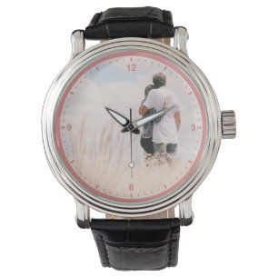 Liebe Paare Fotovorlage Rose Rosa Farbige Niedlich Armbanduhr