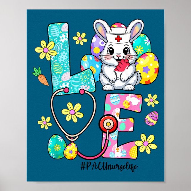 Liebe pacu Krankenschwester Leben Hase Stethoskop  Poster (Vorne)