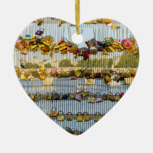 Liebe Padlocks am Pont de Solferino - Paris, Frank Keramik Ornament