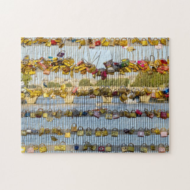 Liebe Padlocks am Pont de Solferino - Paris, Frank Puzzle (Horizontal)