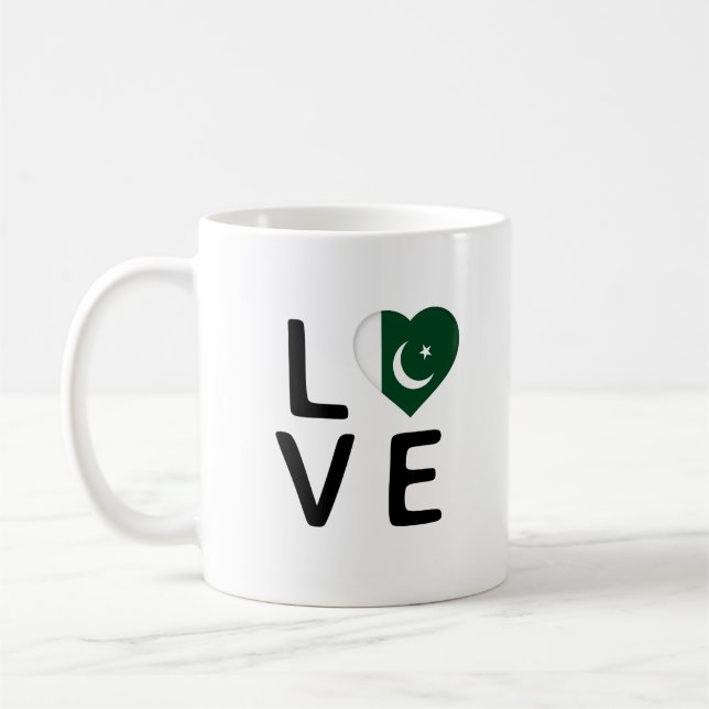 Liebe - pakistanische Flagge Kaffeetasse (Links)