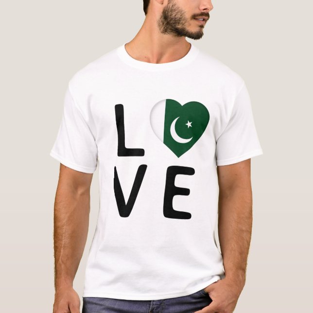Liebe - pakistanische Flagge T-Shirt (Vorderseite)