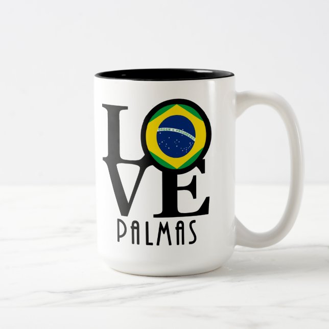 LIEBE Palmas 15oz Zweifarbige Tasse (Rechts)