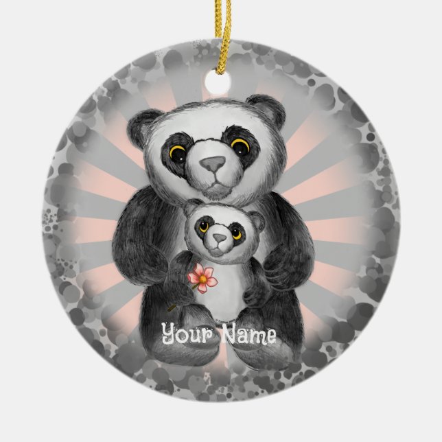 Liebe Panda Bear Keramik Ornament (Vorne)