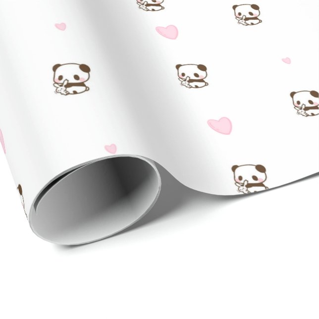 Liebe Panda Geschenkpapier Rolle (Rolleneckpunkt)