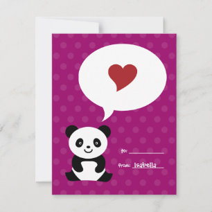 Liebe Panda Kids Valentine Card Feiertagskarte