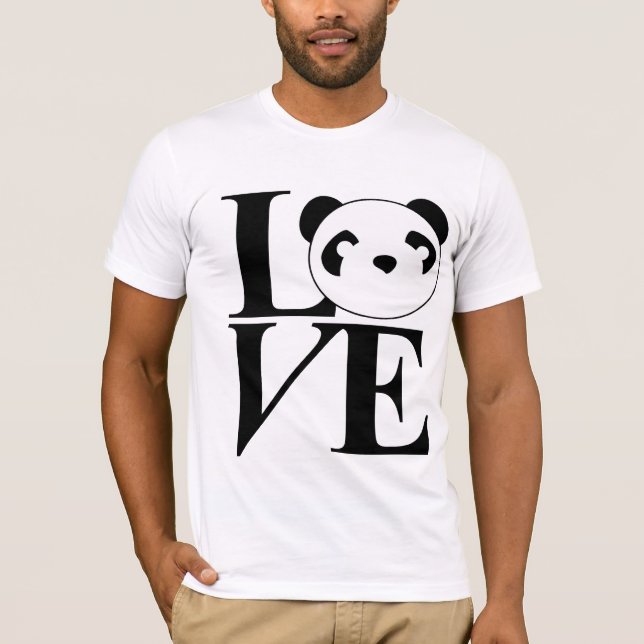 Liebe-Panda-T-Shirt im Schwarzen T-Shirt (Vorderseite)
