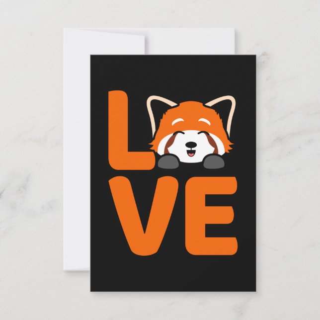 Liebe Pandas Niedliche Haustier Tier Red Panda Lov RSVP Karte (Vorderseite)