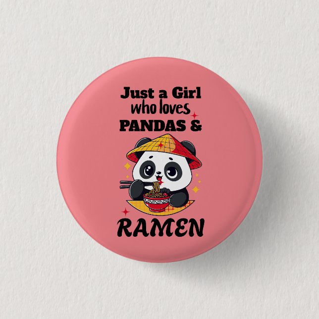 Liebe Pandas und Ramen Button (Vorderseite)