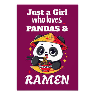 Liebe Pandas und Ramen (weißer Text) Fotodruck