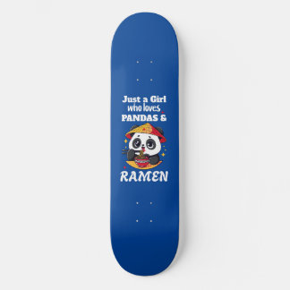 Liebe Pandas und Ramen (weißer Text) Skateboard
