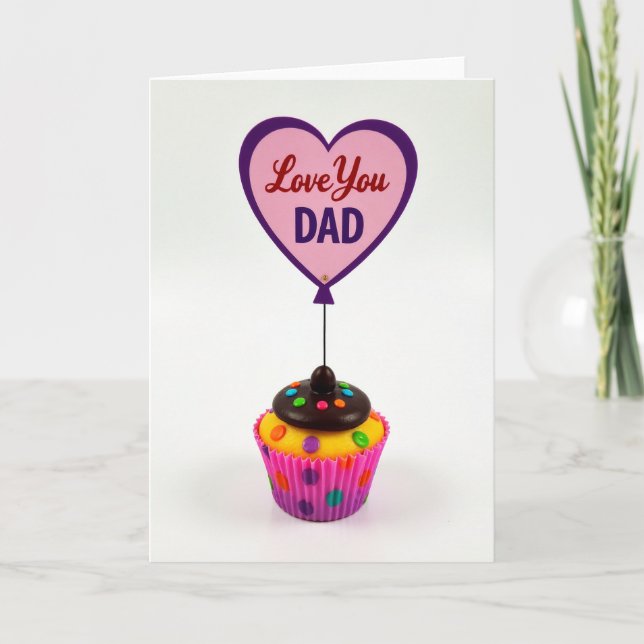 Liebe Papa Cupcake Grußkarte Karte (Vorderseite)