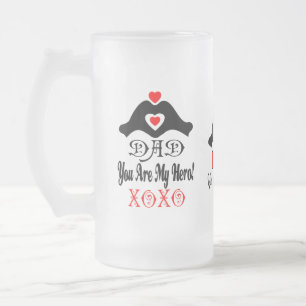 ❤🍺↷Liebe Papa, du bist mein Held Frosted Beer Mattglas Bierglas