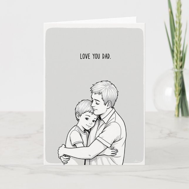 Liebe Papa Einfache Umarmung Karte (Vorderseite)