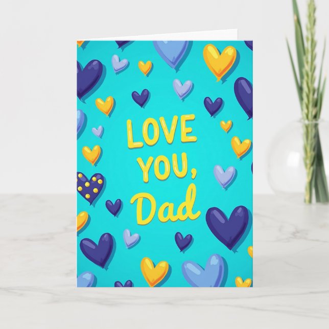 Liebe Papa Herzliches Karte (Vorderseite)