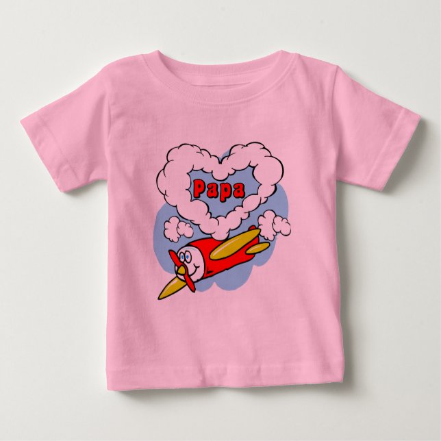 Liebe Papa Kids Flugzeug Baby T-shirt (Vorderseite)