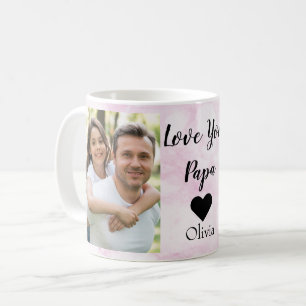 Liebe Papa Zwei Foto Handgeschriebener Text Kaffeetasse