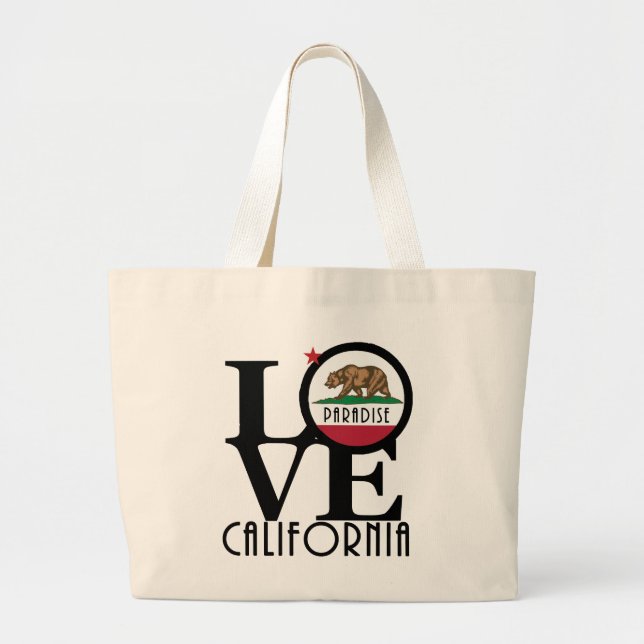LIEBE Paradise California Jumbo Stoffbeutel (Vorne)
