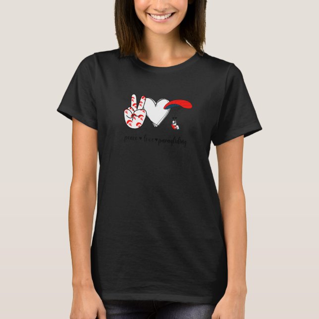 Liebe Paragliding Peace Hand Paragliding T-Shirt (Vorderseite)