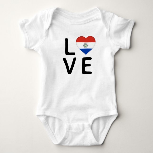 Liebe - Paraguay-Flagge Baby Strampler (Vorderseite)