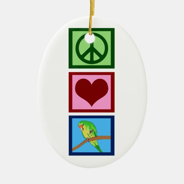 Liebe Parakeets Keramik Ornament (Vorne)