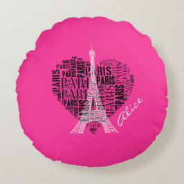 Liebe Paris | Adortable Eiffelturm Rundes Kissen